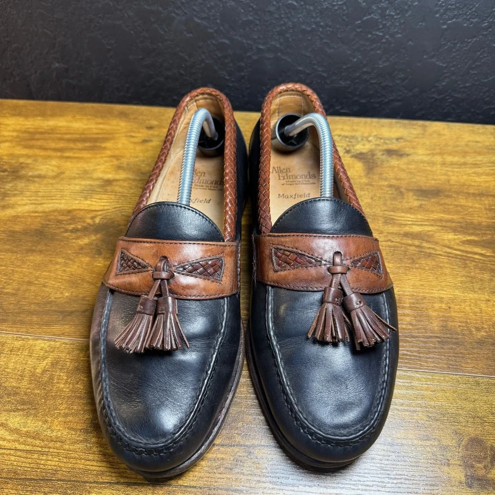 Allen Edmonds Maxfield 47712 Black Brown Leather Tassel  display picture 3